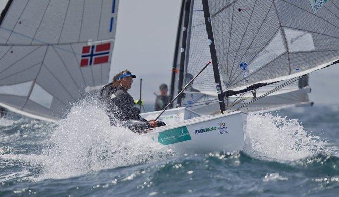 Jake Lilly, AUS, Men's One Person Dinghy Heavy (Finn) on day four - 2015 ISAF Sailing WC Weymouth and Portland © onEdition http://www.onEdition.com